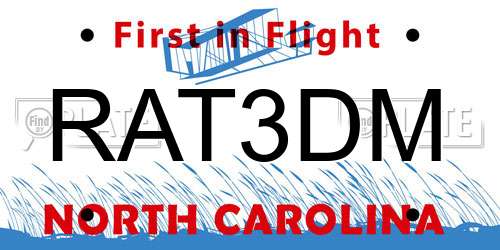 RAT3DM North Carolina License Plate