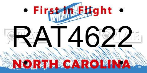 RAT4622 North Carolina License Plate