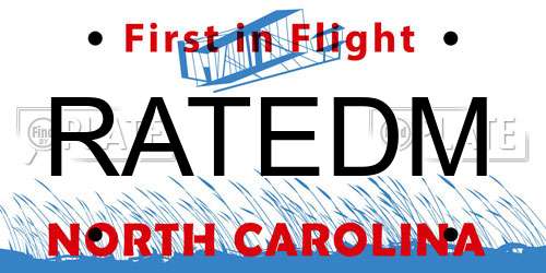 RATEDM North Carolina License Plate