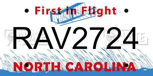 RAV2724 North Carolina License Plate