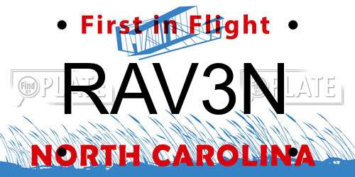 RAV3N North Carolina License Plate