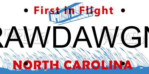 RAWDAWGN North Carolina License Plate