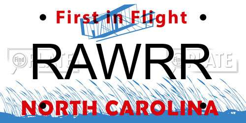 RAWRR North Carolina License Plate