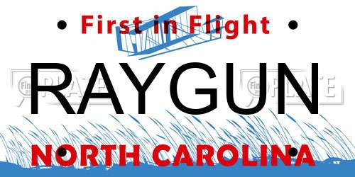 RAYGUN North Carolina License Plate