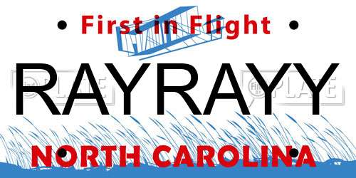 RAYRAYY North Carolina License Plate