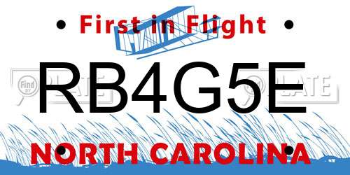 RB4G5E North Carolina License Plate