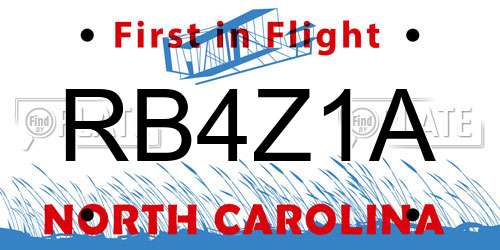 RB4Z1A North Carolina License Plate