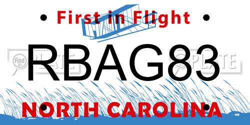 RBAG83 North Carolina License Plate