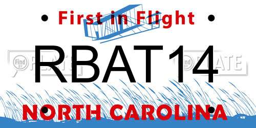 RBAT14 North Carolina License Plate