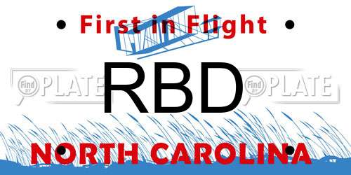 RBD North Carolina License Plate