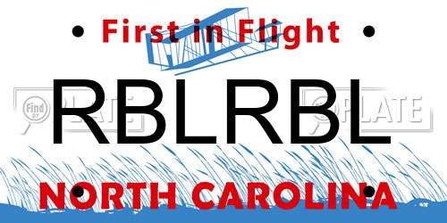 RBLRBL North Carolina License Plate