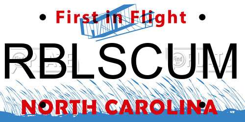 RBLSCUM North Carolina License Plate