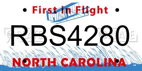 RBS4280 North Carolina License Plate