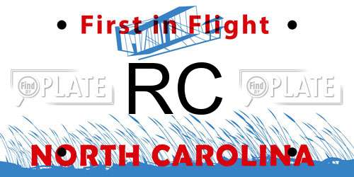 RC North Carolina License Plate