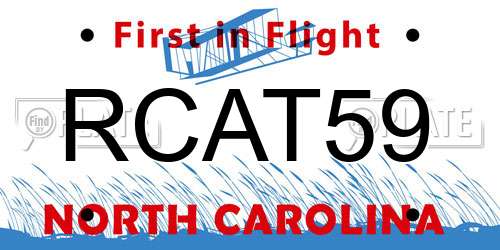 RCAT59 North Carolina License Plate