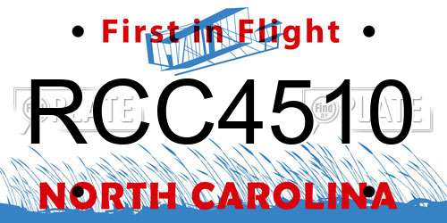 RCC4510 North Carolina License Plate