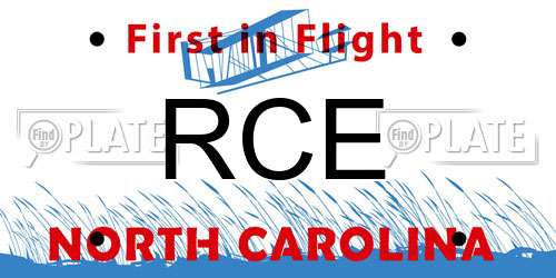 RCE North Carolina License Plate