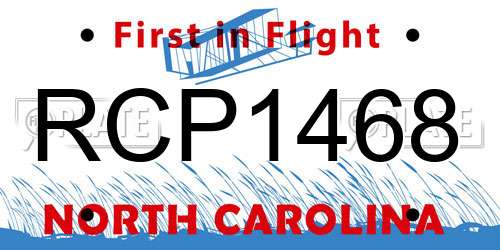 RCP1468 North Carolina License Plate