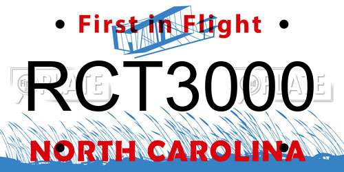 RCT3000 North Carolina License Plate