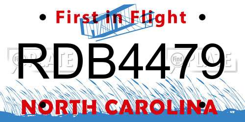 RDB4479 North Carolina License Plate