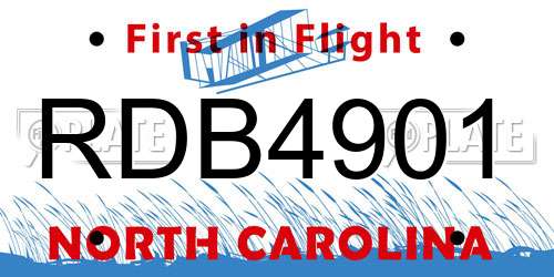 RDB4901 North Carolina License Plate