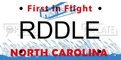 RDDLE North Carolina License Plate