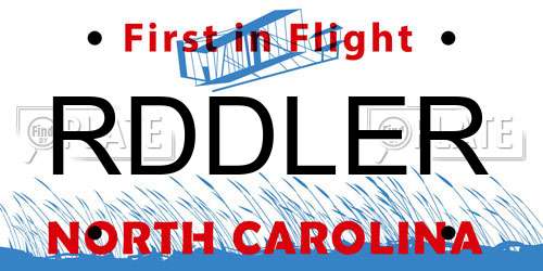 RDDLER North Carolina License Plate