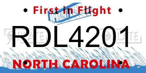 RDL4201 North Carolina License Plate