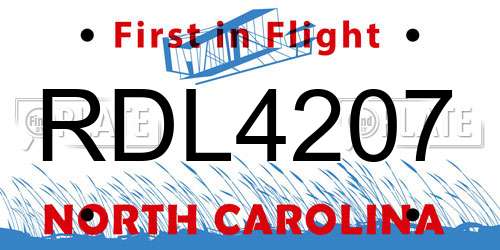 RDL4207 North Carolina License Plate