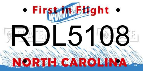 RDL5108 North Carolina License Plate
