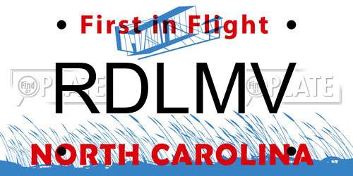 RDLMV North Carolina License Plate