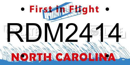 RDM2414 North Carolina License Plate