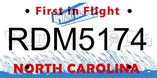 RDM5174 North Carolina License Plate
