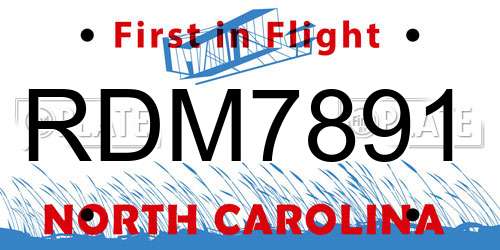 RDM7891 North Carolina License Plate