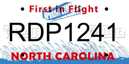 RDP1241 North Carolina License Plate