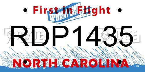 RDP1435 North Carolina License Plate