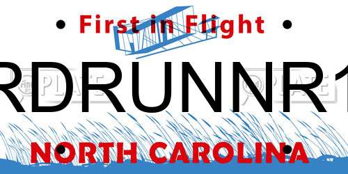 RDRUNNR1 North Carolina License Plate