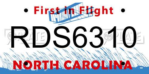 RDS6310 North Carolina License Plate