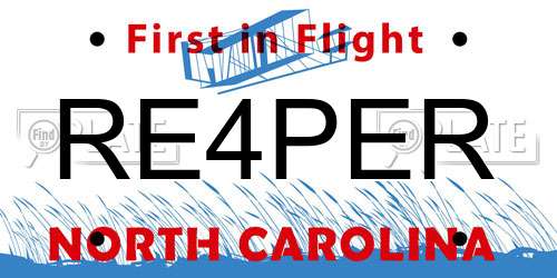 RE4PER North Carolina License Plate