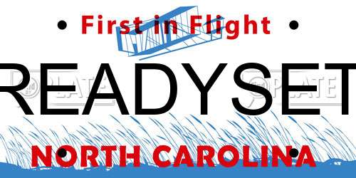 READYSET North Carolina License Plate