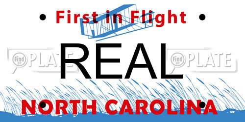 REAL North Carolina License Plate