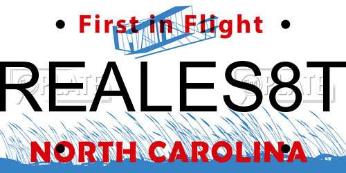 REALES8T North Carolina License Plate