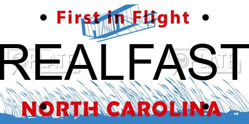 REALFAST North Carolina License Plate