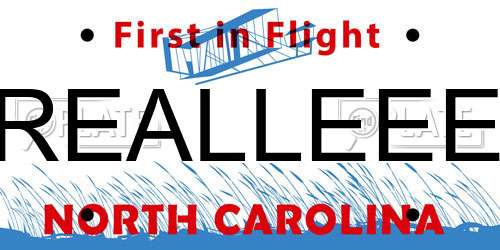 REALLEEE North Carolina License Plate