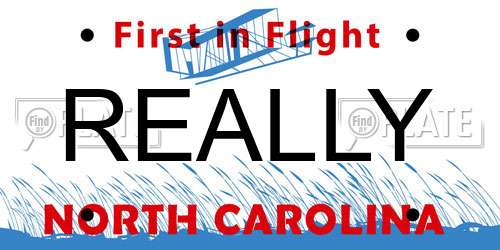 REALLY North Carolina License Plate