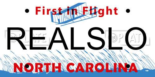 REALSLO North Carolina License Plate