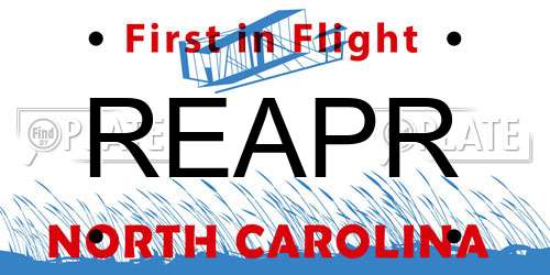 REAPR North Carolina License Plate
