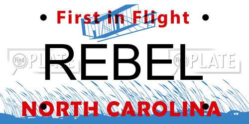 REBEL North Carolina License Plate