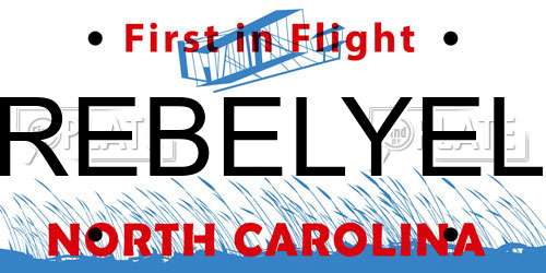REBELYEL North Carolina License Plate