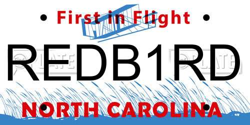 REDB1RD North Carolina License Plate